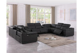 9762 DivanItalia Black 10-Piece Sectional – Top Grain Italian Leather with 4 Power Recliners and 2 ConsolesModel:  9762-BLACK-10PC-4PWR-U-SECTIONAL-GROUP